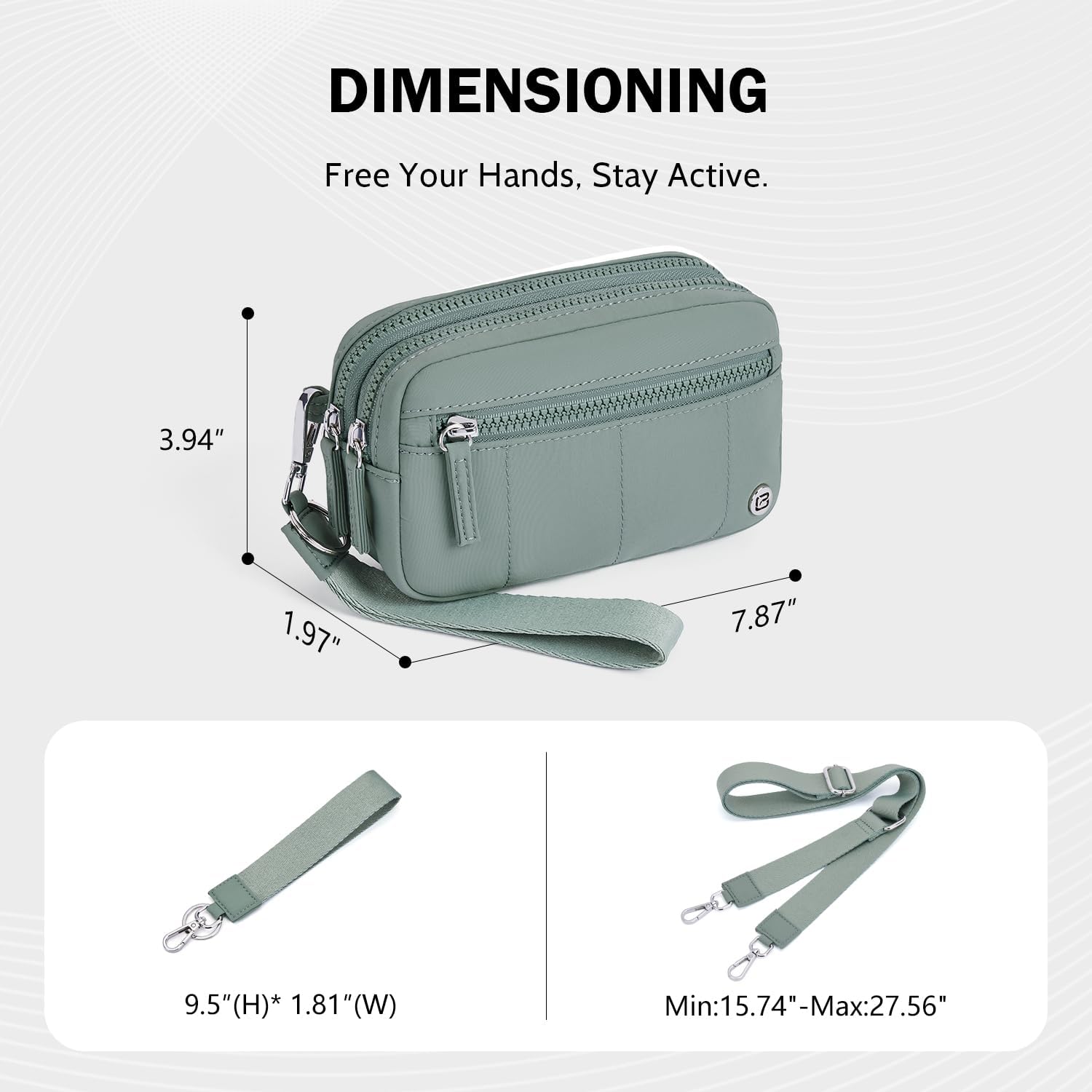 POIUGOYA Small Nylon Crossbody Bags for Women,RFID Wristlet Purse Built in Wallet, 4 Zipper Crossbody Wallet Phone Organizer - Image 3