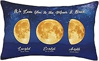 Vista 25 de Custom The Day You Became Our Mom Pillow Cover, Personalized Family Birth Moon Phase Pillowcases with Name Birthdate Gift for Mom Dad Father's Day
