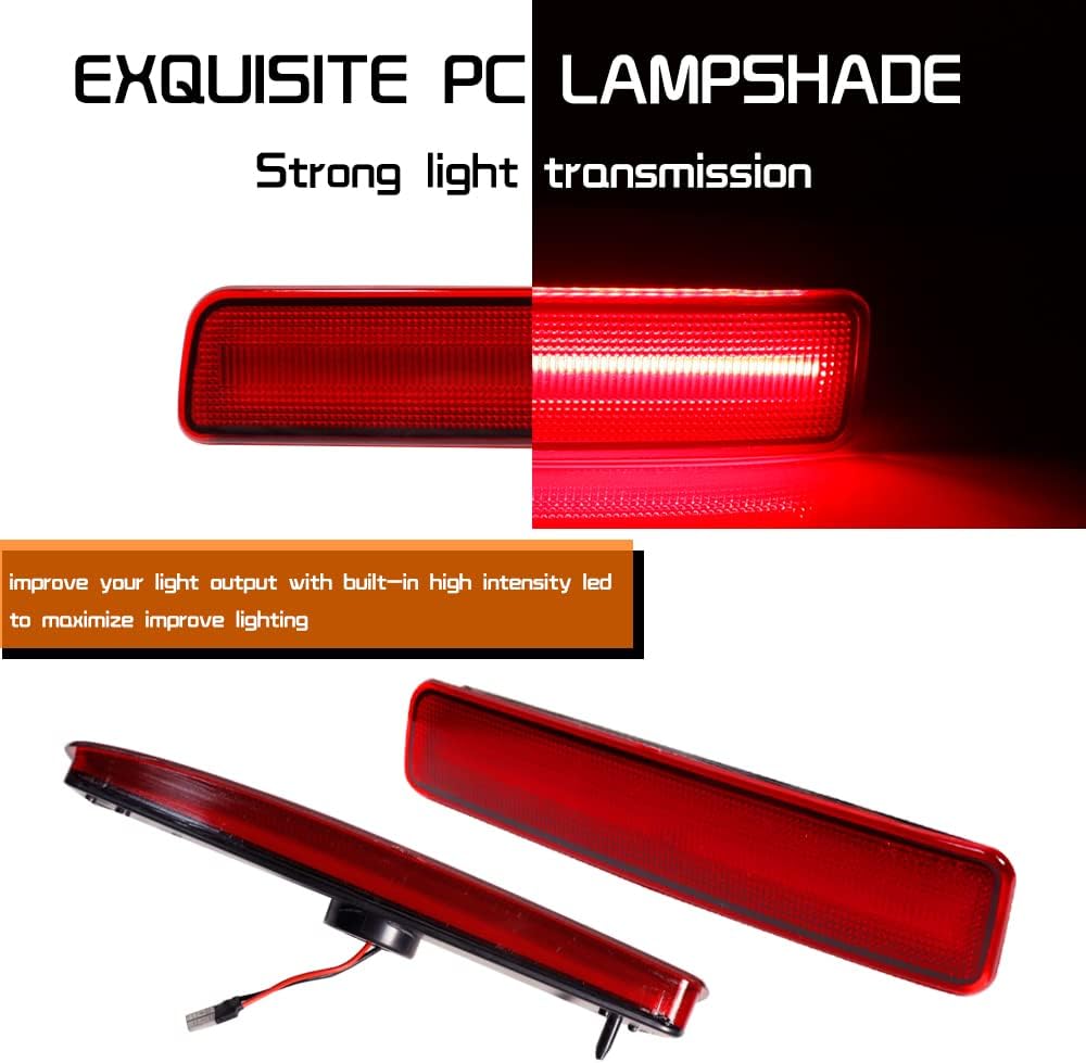 Compatible With 2002 2003 2004 2005 2006 2007 2008 2009 2010 Mercury Mountaineer Fender Rear Bumper side Marker Lights Smoked Lens Red Led Lamps OEM 5L9Z-15A201-CA & 5L9Z-15A201-DA