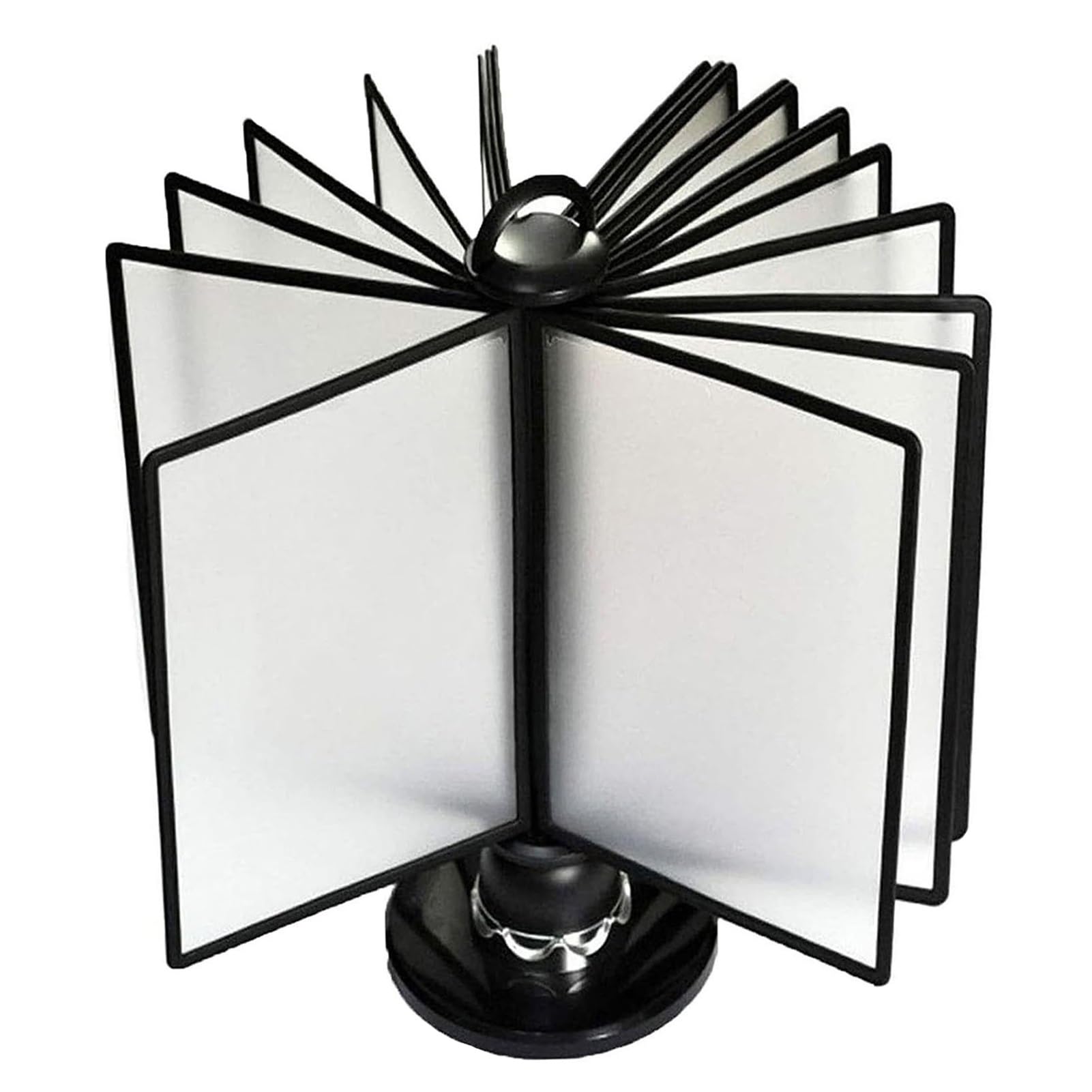 JYBNBBE Rotatable Desk Reference Organizer Desk Top Flip Showcase Document Shelf 20 Dual-sided Panel Sections Letter-size Office Newspaper Display Rack A4 Documents Poster Rotating Insert Bl