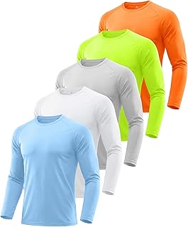 Rashguard Herren 5er Pack UPF 50+ UV Schutz Shirt Schnelltrocknend Langarm Shirt für Outdoor Surfen Schwimmen Running