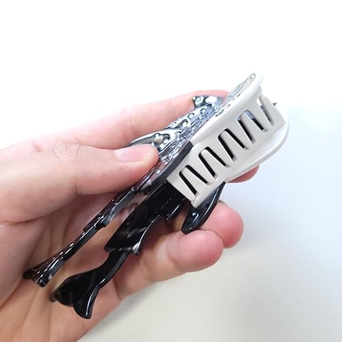 Miniatura 5 de Whale Shark - Pinza para el pelo de acetato de celulosa, pinzas grandes para mujer, accesorios para el cabello, color negro