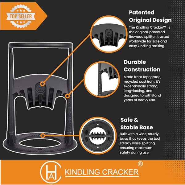 Kindling Cracker Divisor de leña para Hacer astillas, cuña Manual para Partir Madera, Herramienta Segura y eficiente para Dividir Troncos y Preparar leña para chimeneas, fogatas y Estufas - 5