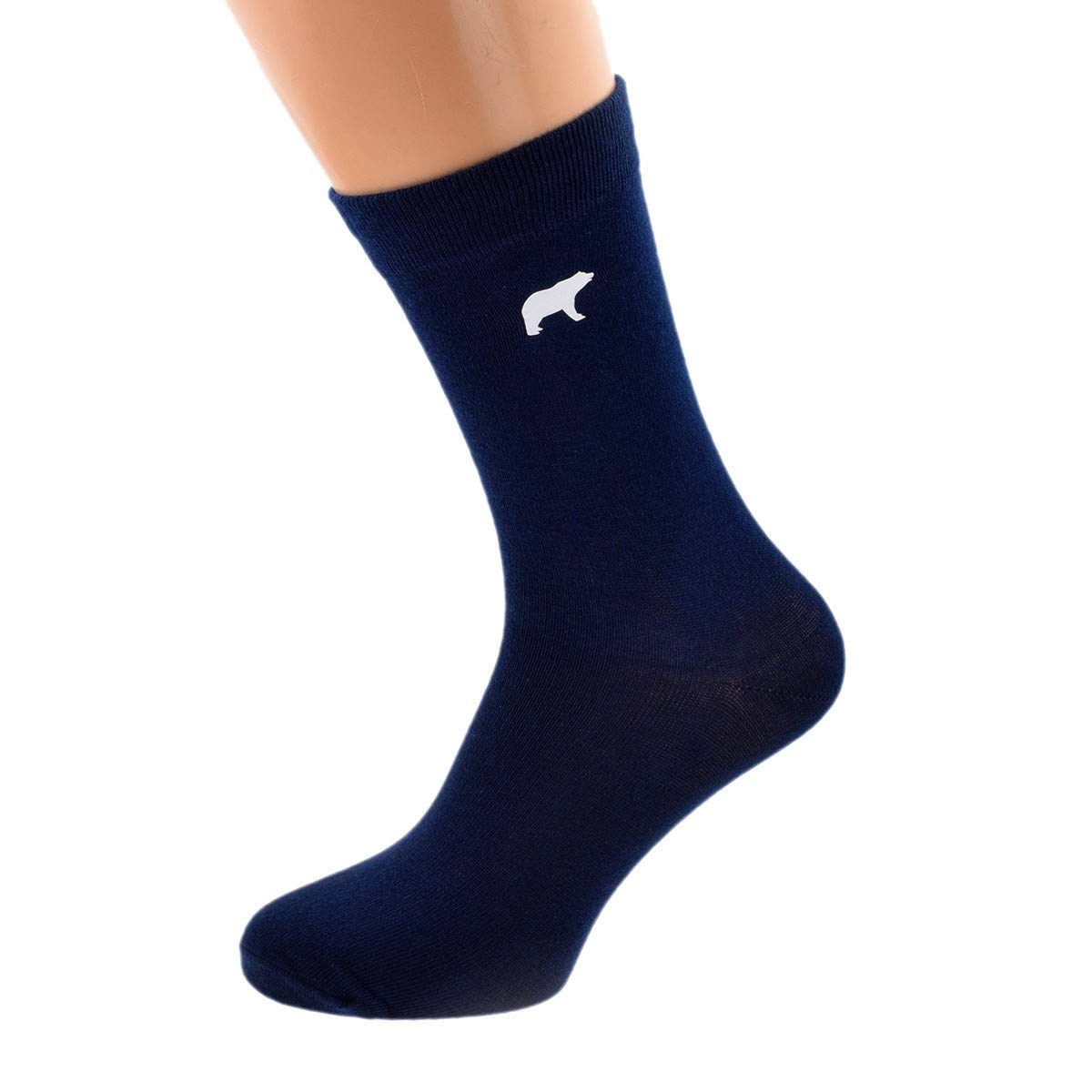 GTR-Prestige Giftware Contemporary Polar Bear Design Mens Socks UK Size 5-12 in (Navy Blue)