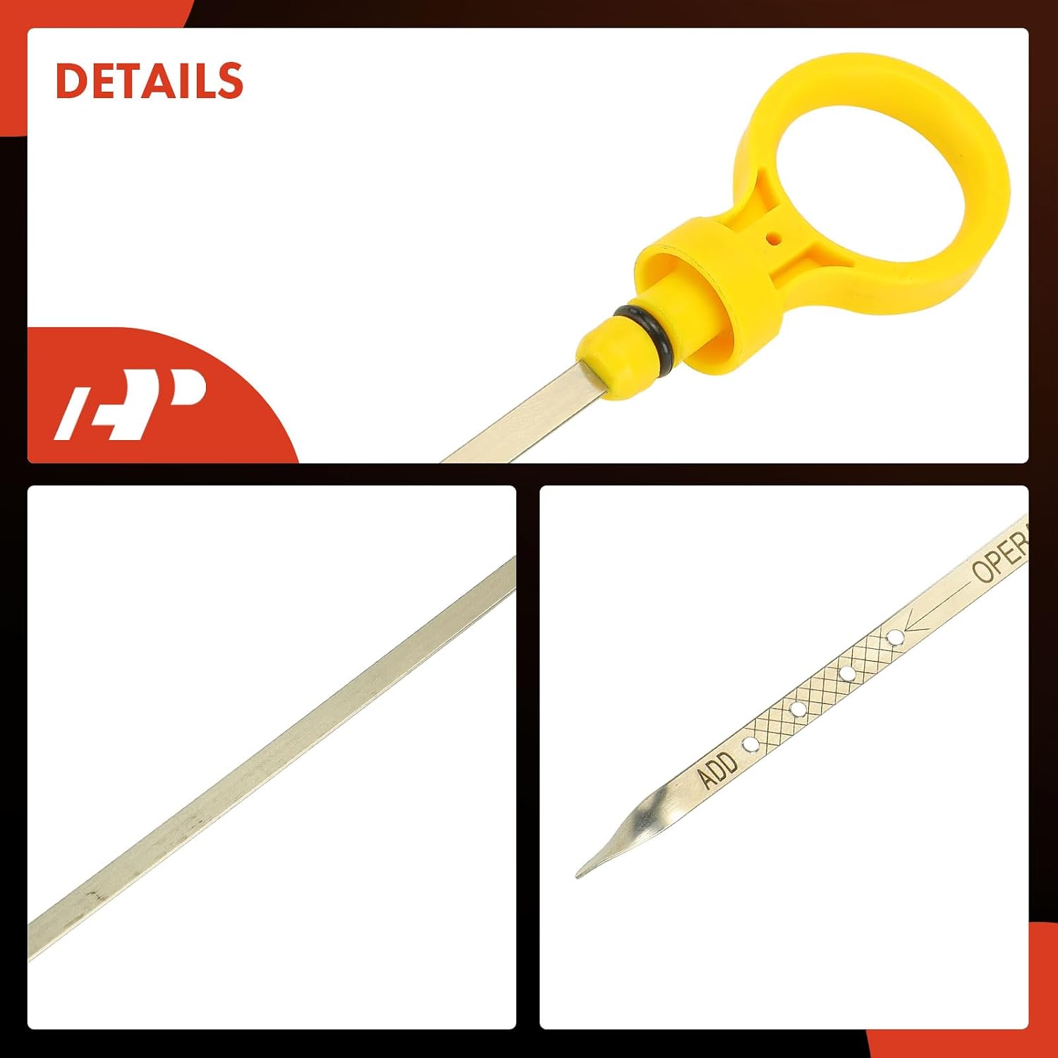 A-Premium 4.3L 5.7L Engine Oil Dipstick Compatible with Chevrolet Impala 1995-1996, Camaro, Caprice & Buick Roadmaster, Commercial Chassis & Cadillac Fleetwood & Pontiac Firebird, Oil Measuring Rod