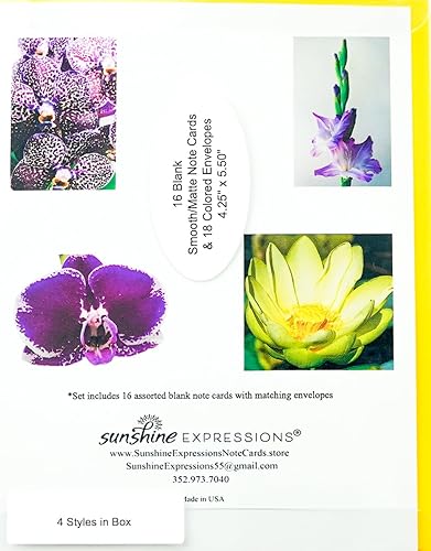 Miniatura 168 de Blooming Flowers – Orquídea Phalaenopsis – Tarjetas fotográficas de alta gama, pesadas y suaves, 8 con 10 sobres de colores, juego en caja