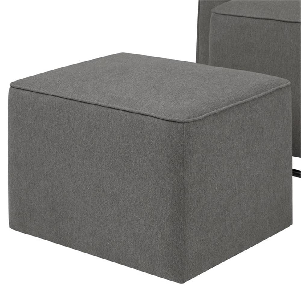 DaVinci Olive Upholstered Swivel Glider with Bonus Ottoman in Dark Grey, Greenguard Gold & CertiPUR-US Certified