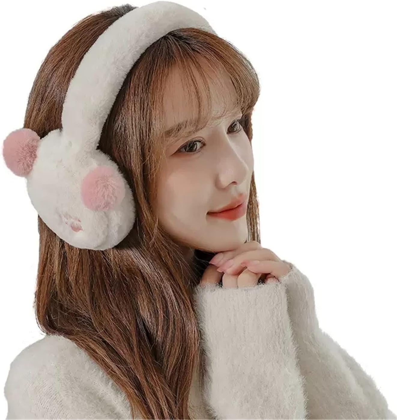 Earmuffs for Women Winter Women's Cold-proof and Warm Ear Protectors Student Cartoon Bear Ears Plush Outdoor