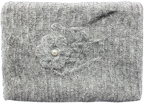 iEFiEL Newborn Baby Photography Prop Mohair Crochet Knit Wrap Blanket with Flower Headdress Headband image 4
