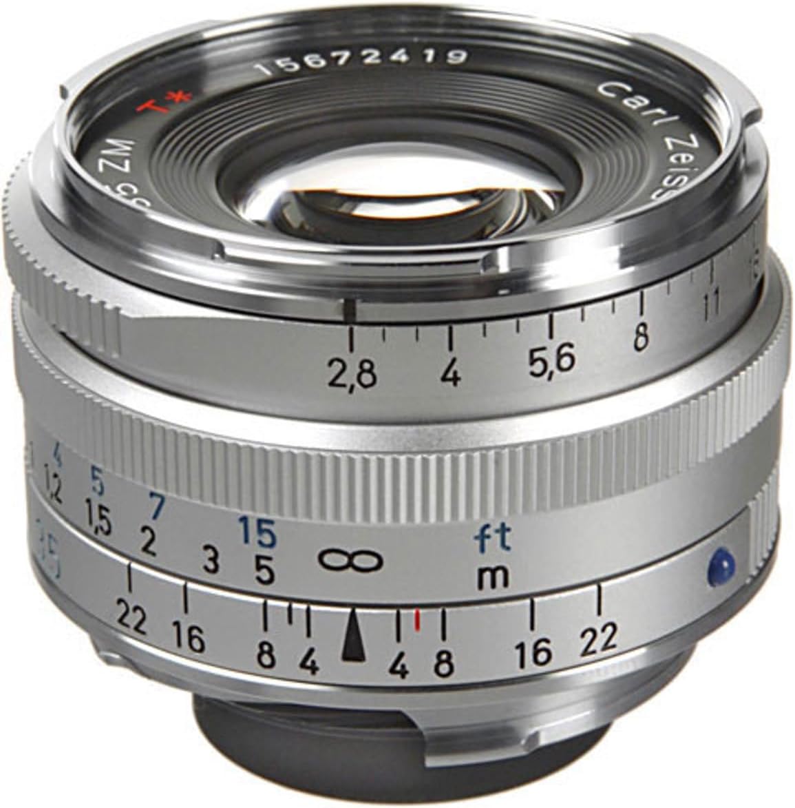 ZEISS Ikon C Biogon T* ZM 2.8/35 Wide-Angle Camera Lens for Leica M-Mount Rangefinder Cameras, Silver