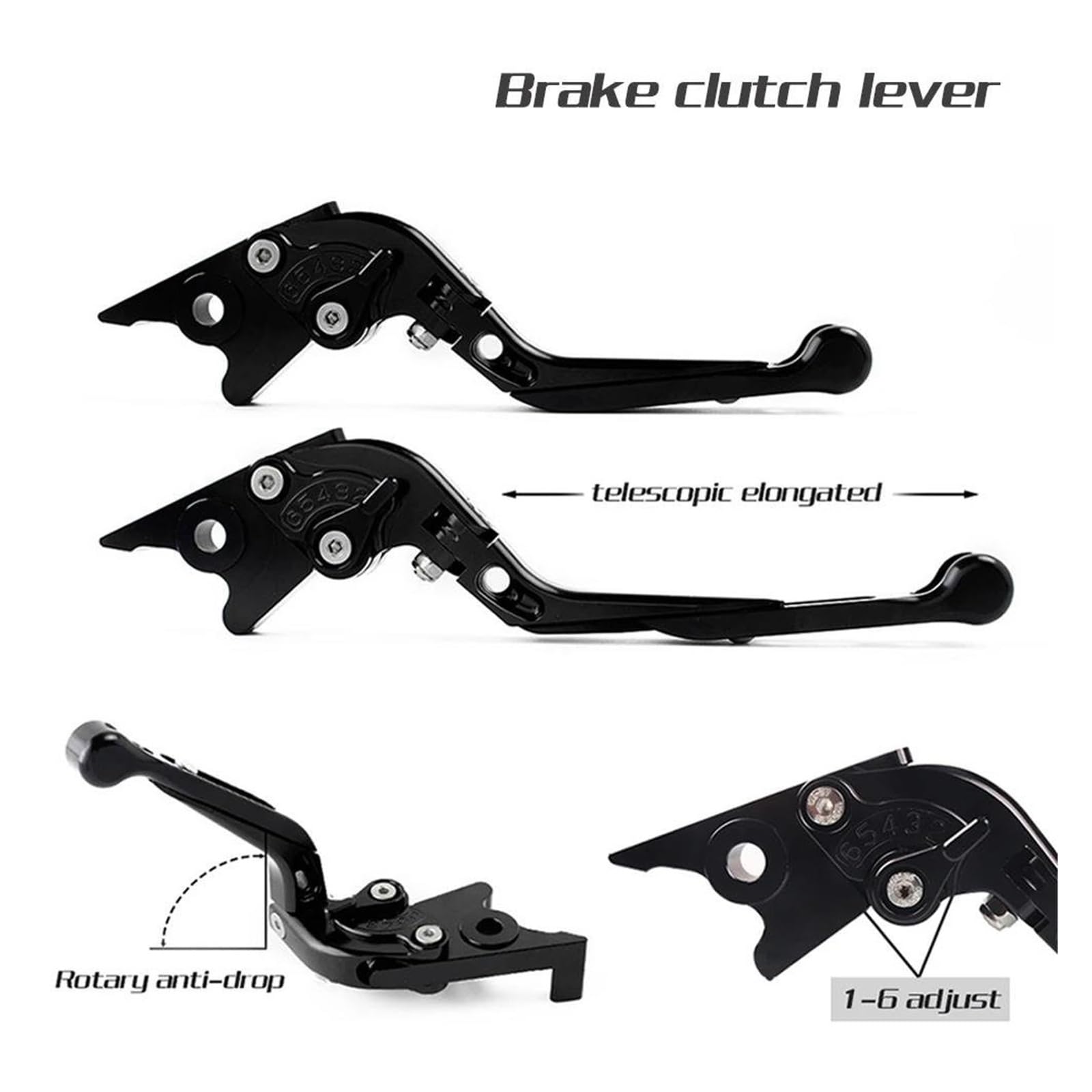 Leve per Freno e Frizione per CB650F 2014-2022 Set di Leve Freno Frizione estensibili Pieghevoli, Regolabili(P)