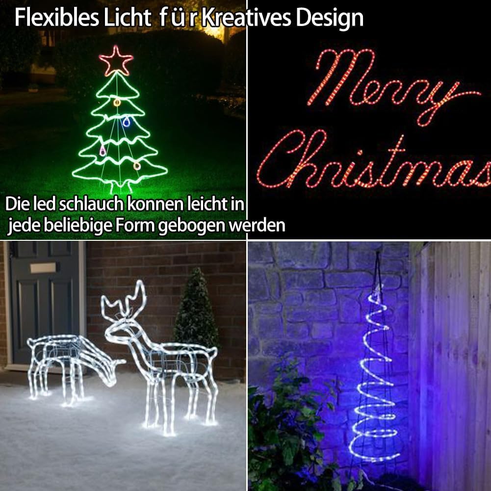 StarryEver 10M LED Schlauch Lichterkette Außen IP68, 100er LED Lichtschlauch, 25 Farben mit Fernbedienung für Garten Balkon