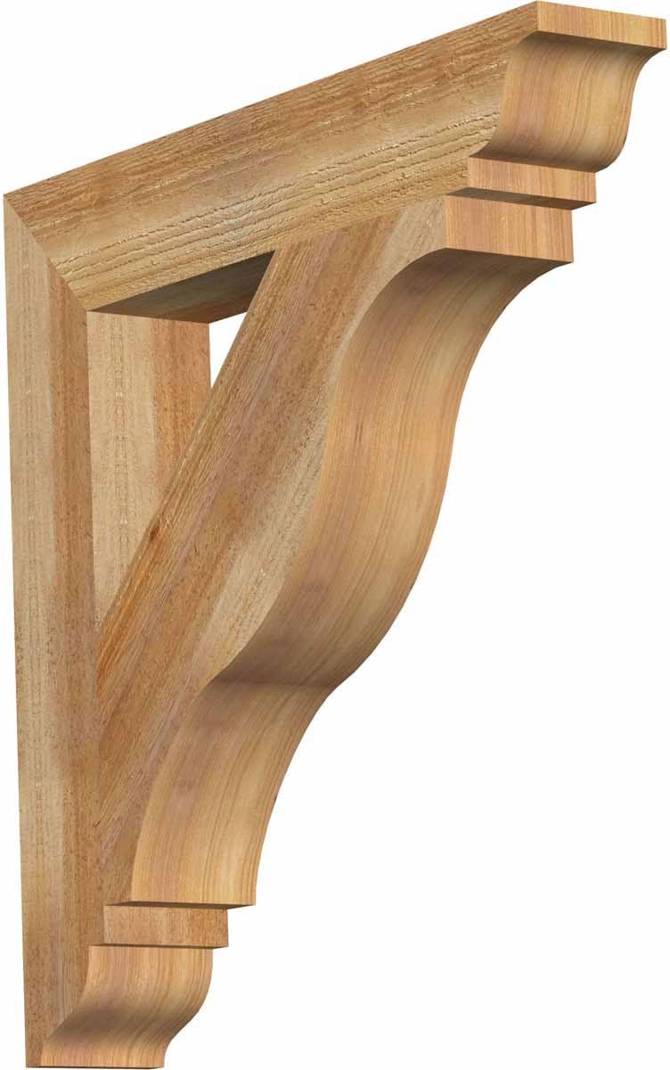 Ekena Millwork BKT04X24X24FST01RWR Funston Traditional Rough Sawn Bracket, 4" Width x 24" Depth x 24" Height, Western Red Cedar