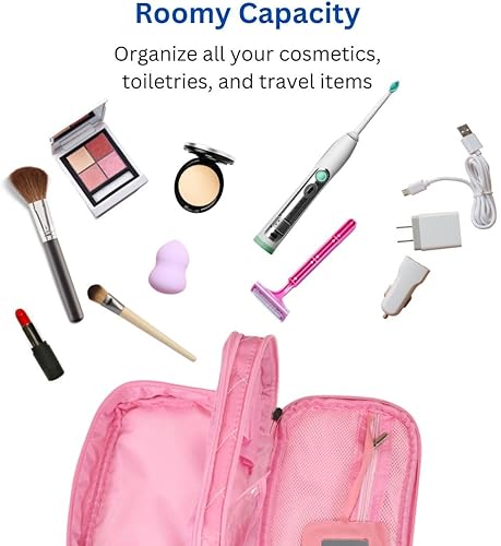 Miniatura 4 de Bolsa de maquillaje de algodón, bolsa de cosméticos de tamaño de viaje, bolsa de maquillaje para bolso, bolsa de aseo impermeable, pequeña bolsa de