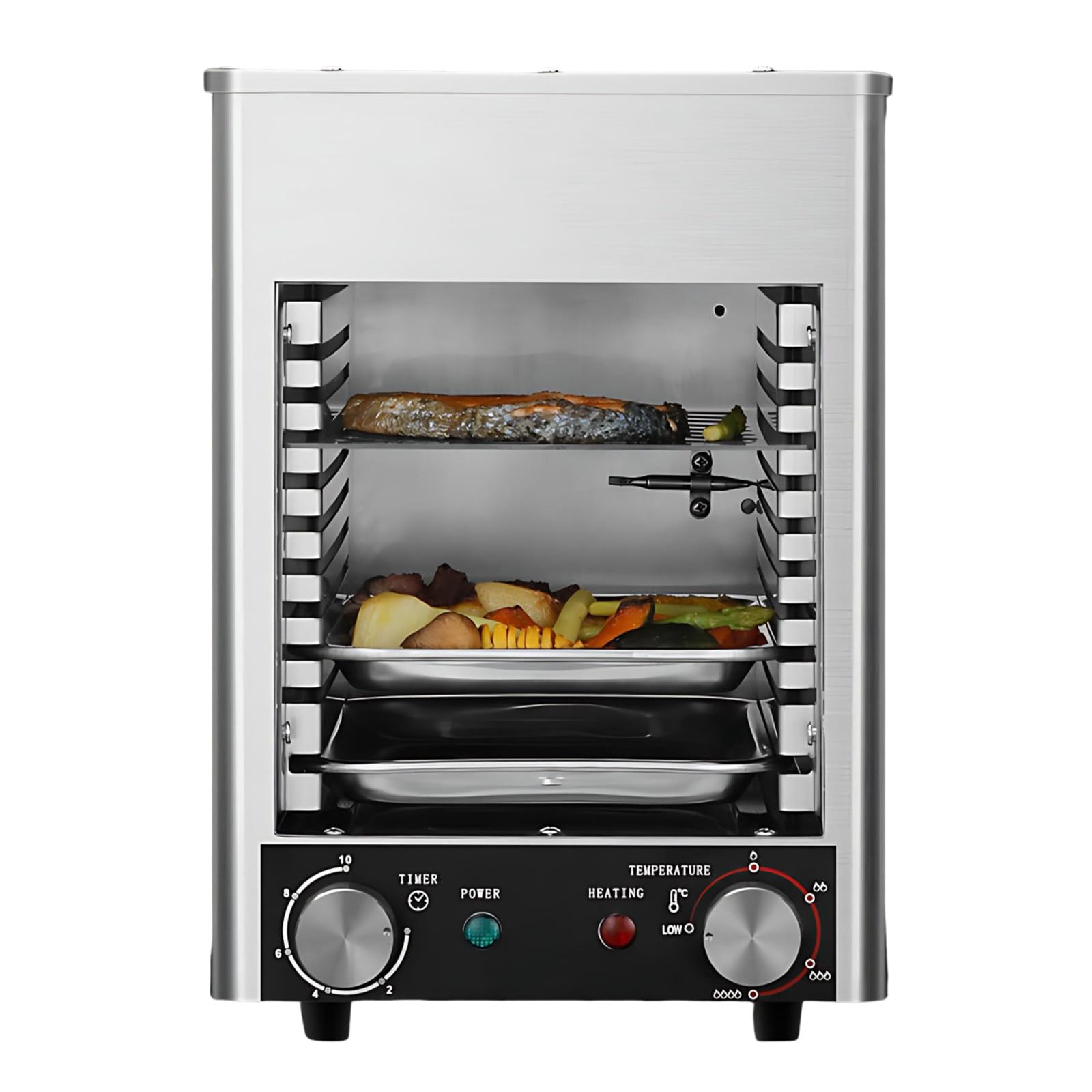 Elektryczny grill na podczerwień do steków 1700W/3400W, grill wewnętrzny do 800°C, bezdymny piekarnik blatowy, dla wołowiny i warzyw w jakości steakhouse 1700W-10Shelf