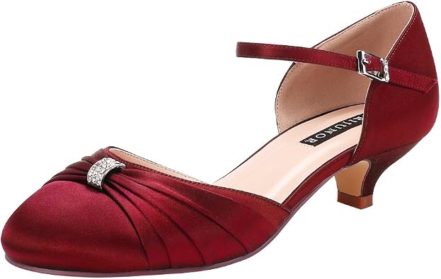 ERIJUNOR Women Comfort Low Kitten Heel 