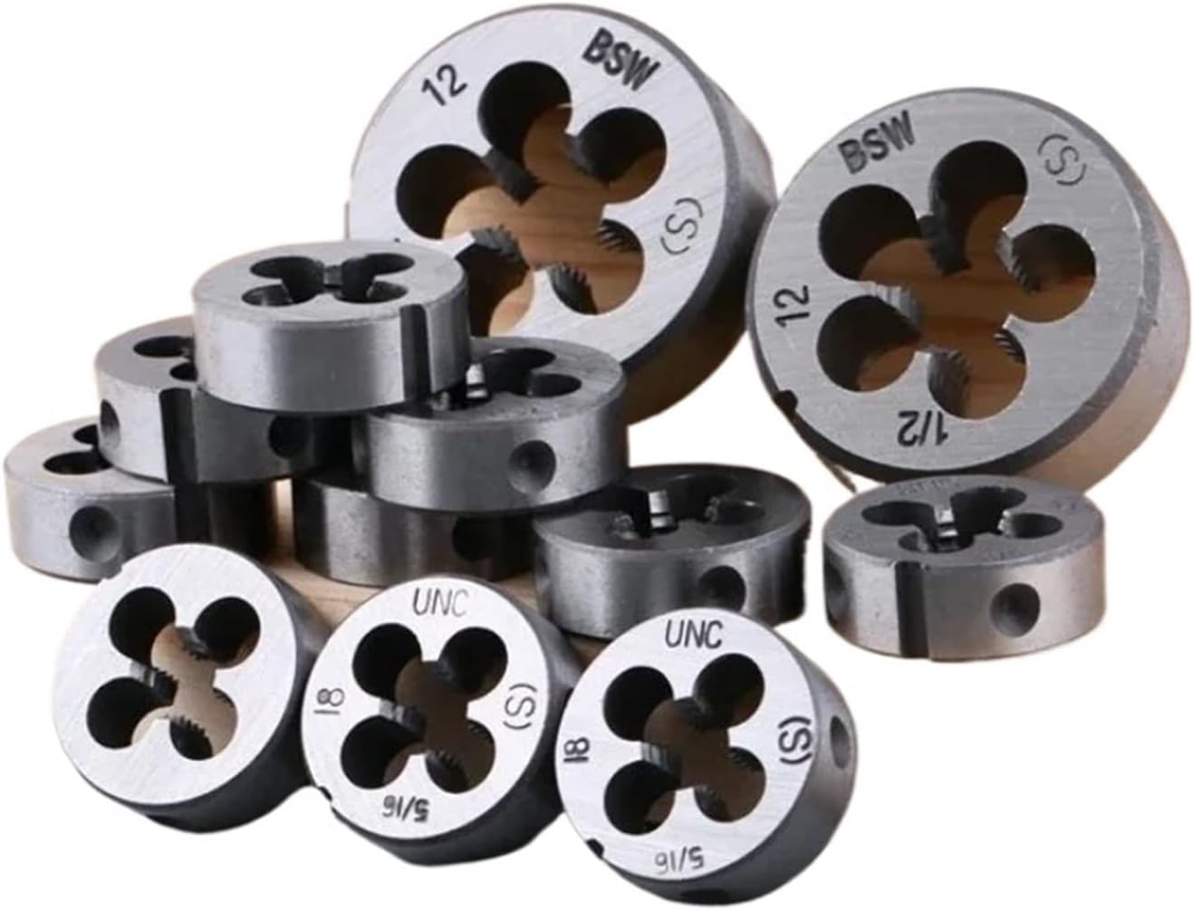 Pipe Thread Round Dies 1Pcs Right Hand Metric Round Die UNC&BSW Alloy Steel Threading Metal Cutting Tools(BSW 3I8-16)