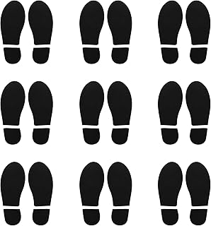 24 Paar Fußabdrücke Boden Aufkleber, 18×15 Schwarz Bodenaufkleber, PVC Schuhe Fußabdruck Boden Wand Treppe Abziehbild Aufkleber für Klassenzimmer, Flur und Tanzstudio