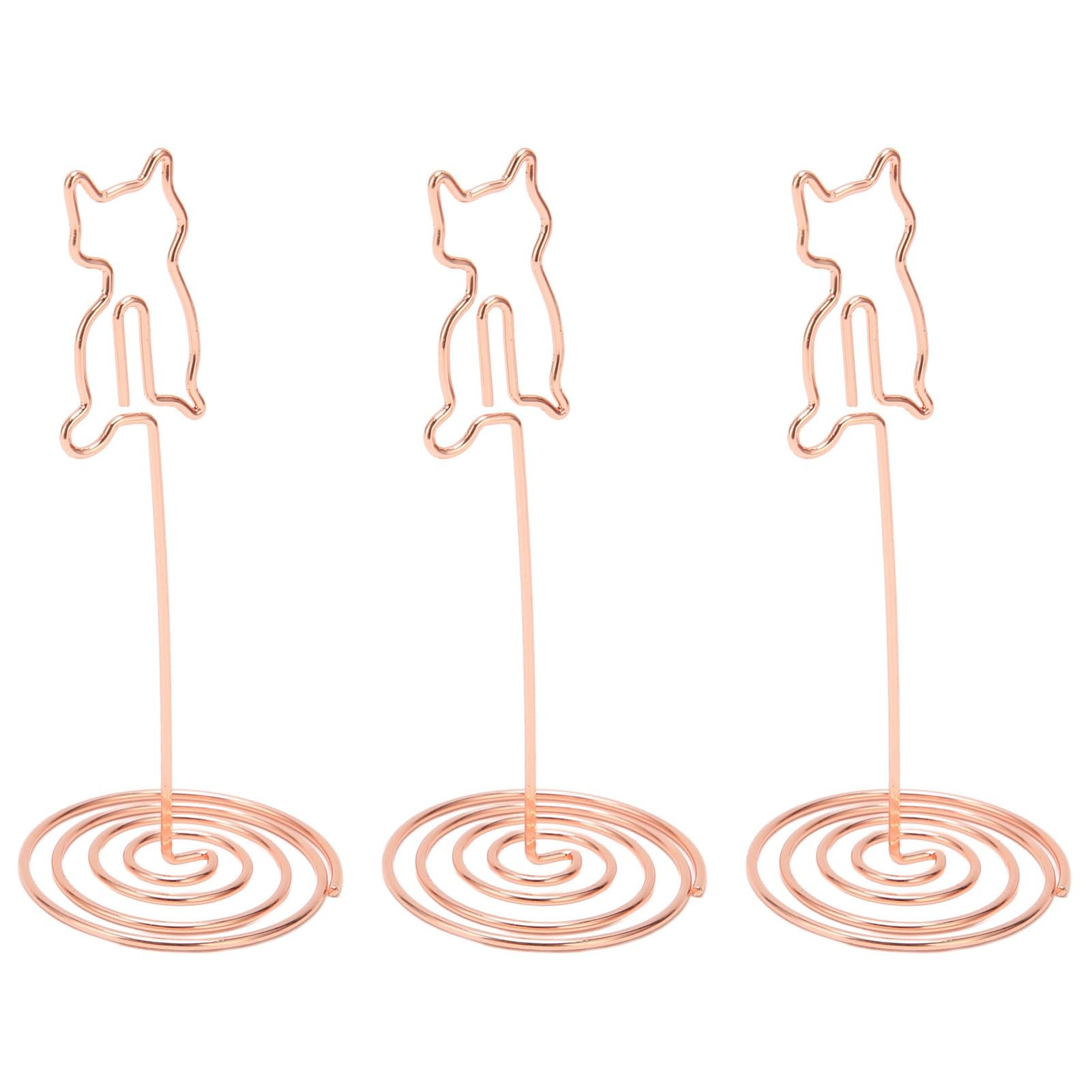 10 Pezzi Porta Menu, Clip Ad Anello Segnaposto da Tavolo Porta Humber Riservato Segni a Forma di Gatto Segnaposto Segnaposto Tavolo Alto Numero Stand per Festa di Nozze Cibo Carte (Gattino)
