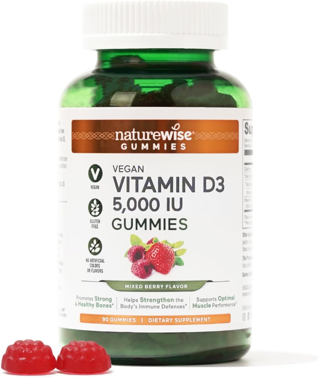 NatureWise Vitamin D3 5000 IU Gummies Mixed Berry Flavor