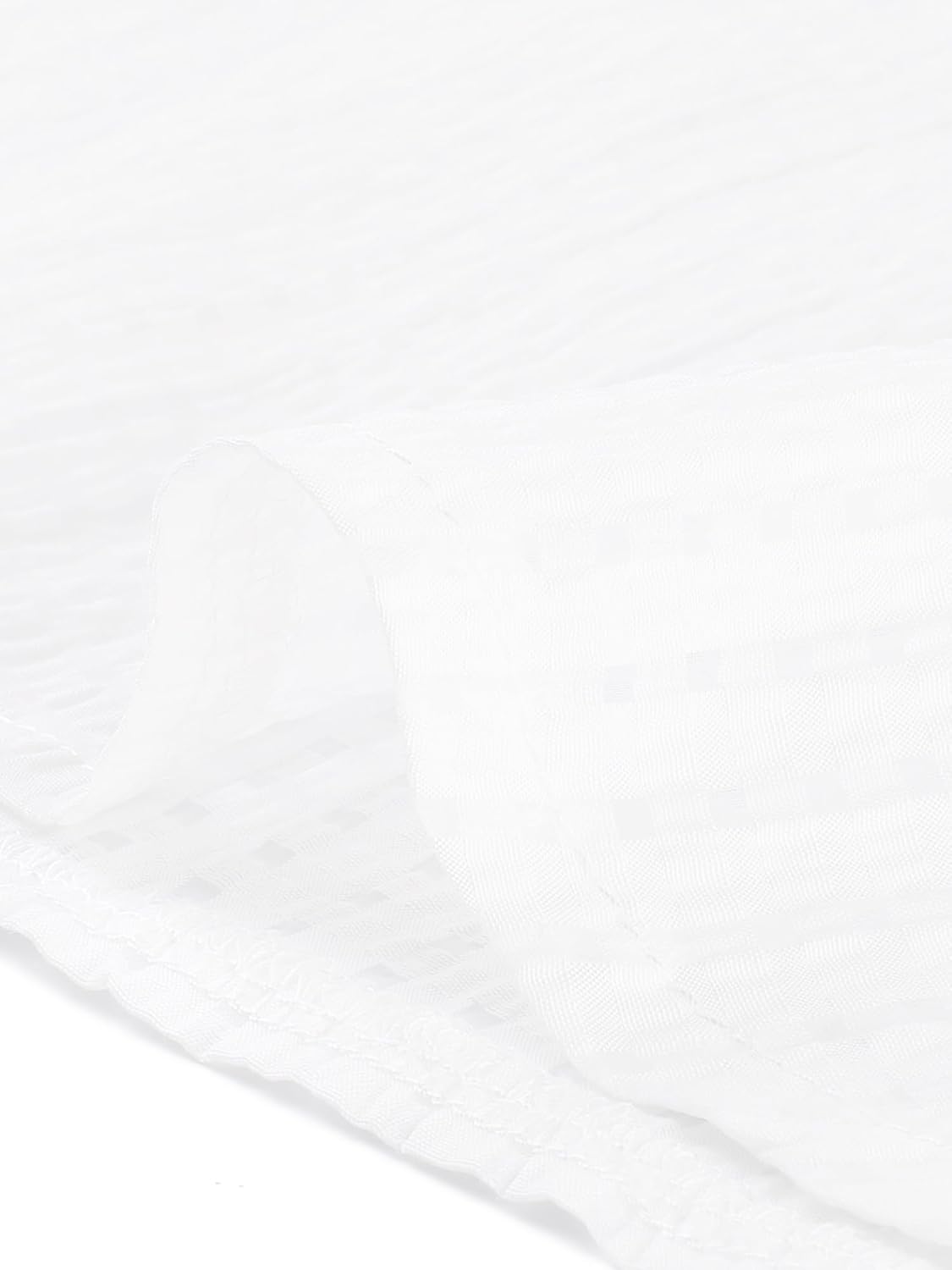 Allegra K Peplum Tops for Women Summer Square Neck Puff Short Sleeve Blouse Casual Smocked Top - Image 5