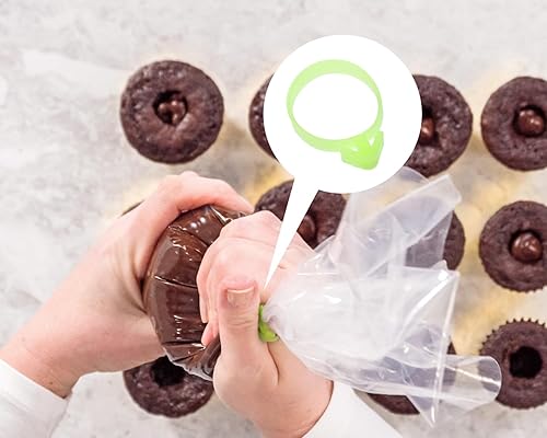 Miniatura 4 de Mini Skater Lazos de silicona para pastelería, reutilizables, con cierre para bolsas de glaseado, suministros de decoración de pasteles de Navidad