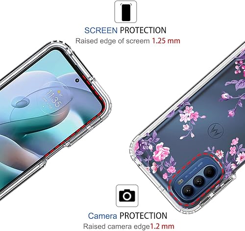 Miniatura 2 de Funda para Moto G31/Moto G41, XT2167-1 con protector de pantalla de vidrio templado, suave 360 cuerpo completo, a prueba de golpes, híbrida,