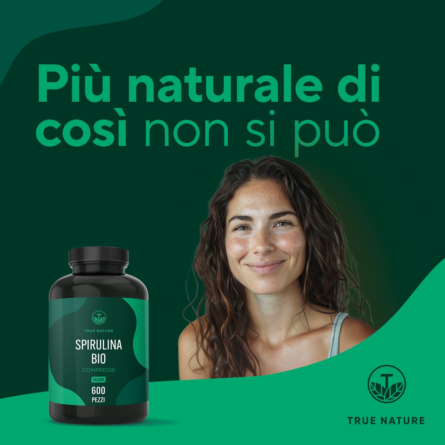 Spirulina Bio - 600 compresse 500 mg - 4000 mg dose giornaliera - Ricca di ficocianina e proteine - ultra dimagrante - Alga Spirulina pura - TRUE NATURE