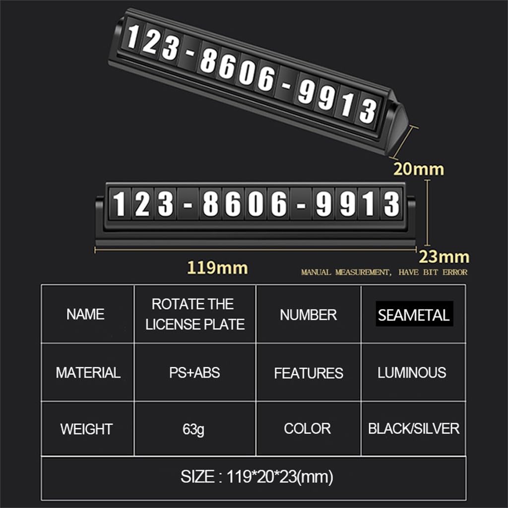 Car Styling Tarjeta De Estacionamiento Temporal Auto Número De Teléfono Placa Etiqueta Park Stop Teléfono(3-Pack)