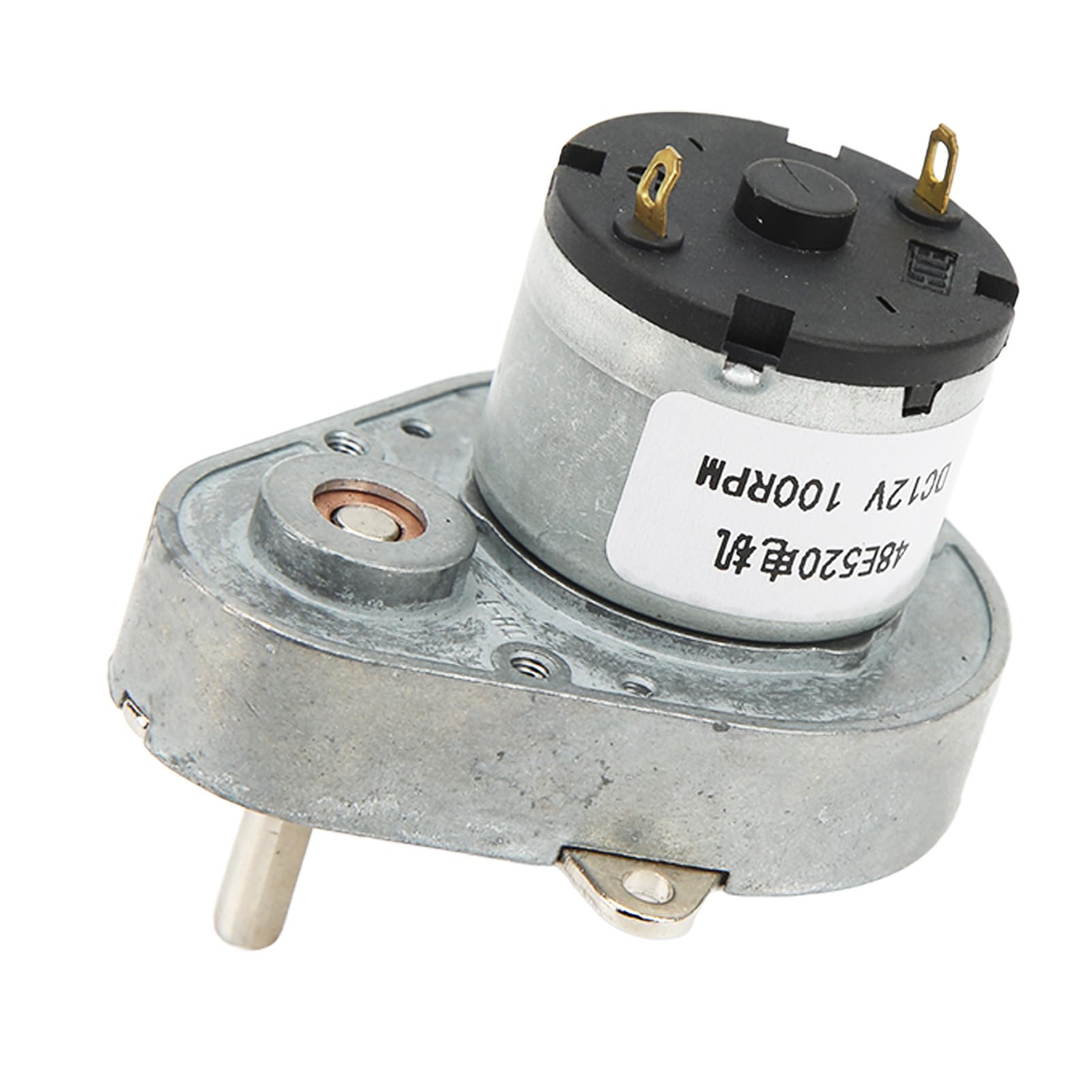 Moteur à Engrenage DC 100RPM 48E520, Réducteur de Vitesse Réversible 12V - Auto - blocage Sécurisé, Moteur CW/CCW Puissant pour Robotique et Automatisation