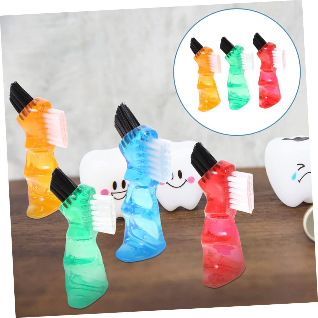 Cepillo para Dentaduras Postizas Mini Creativo 3 Piezas Plástico