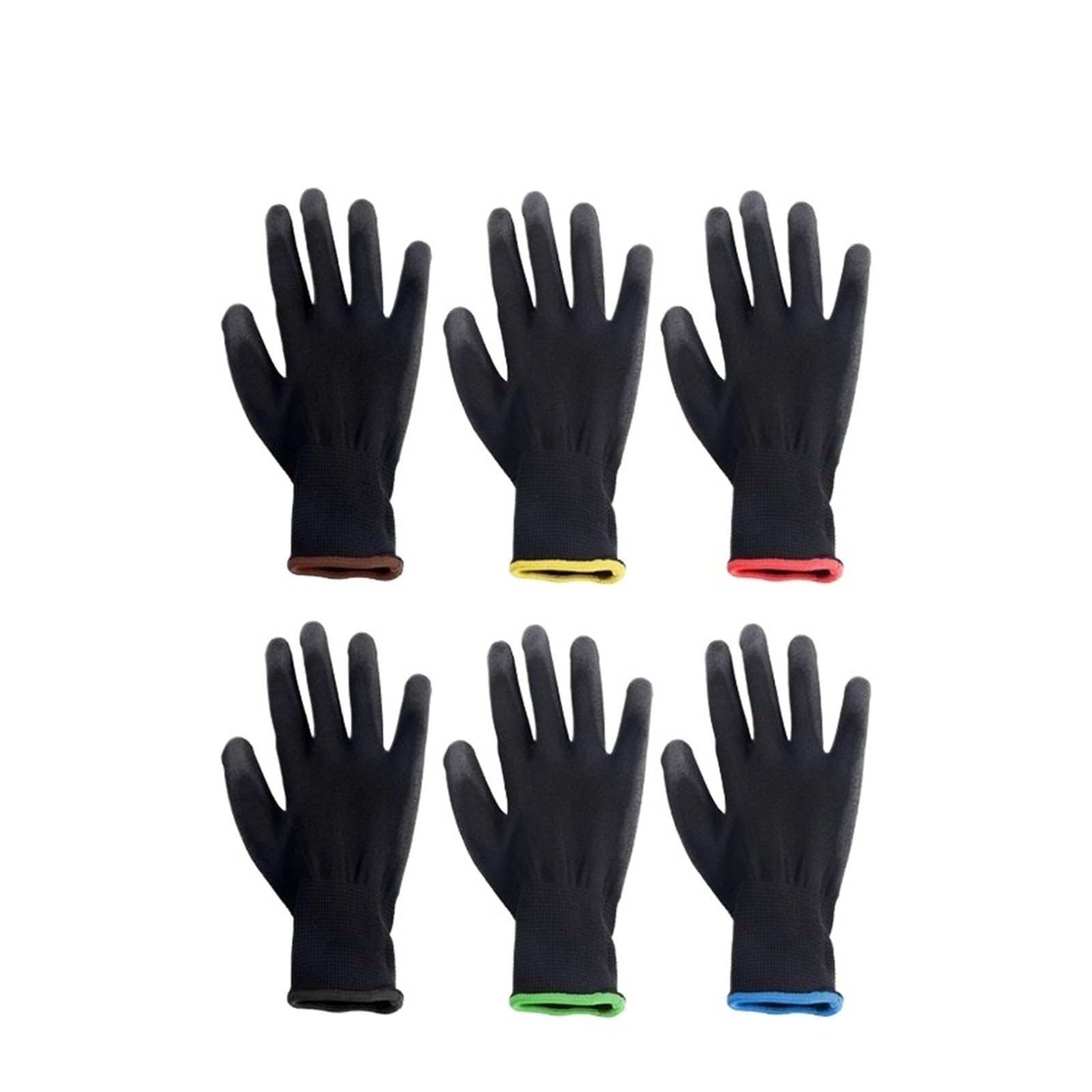 Genérico Guantes de Trabajo Recubiertos, PU, Largo muñeca | Para reparación, carpintería, excavación, plantación y trabajo de carpintero