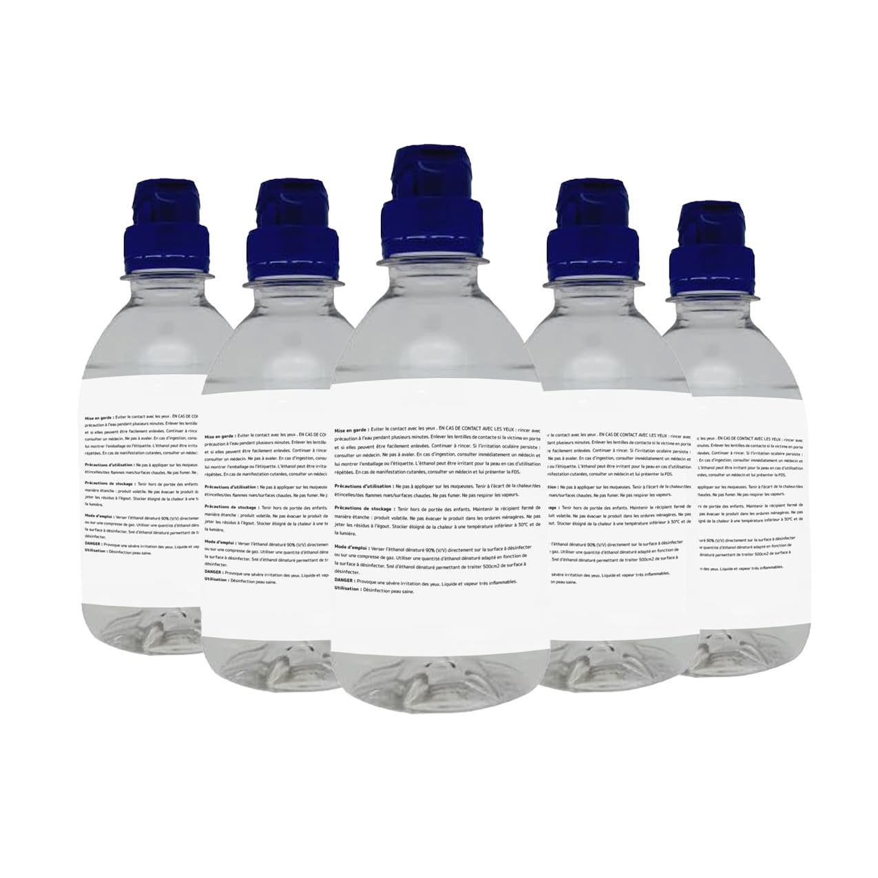 Vindi Désinfectant Alcool modifié 90°- lot de 5 Flacons de 250ml - Fabrication Française - Désinfection peau saine et ustensiles médicaux