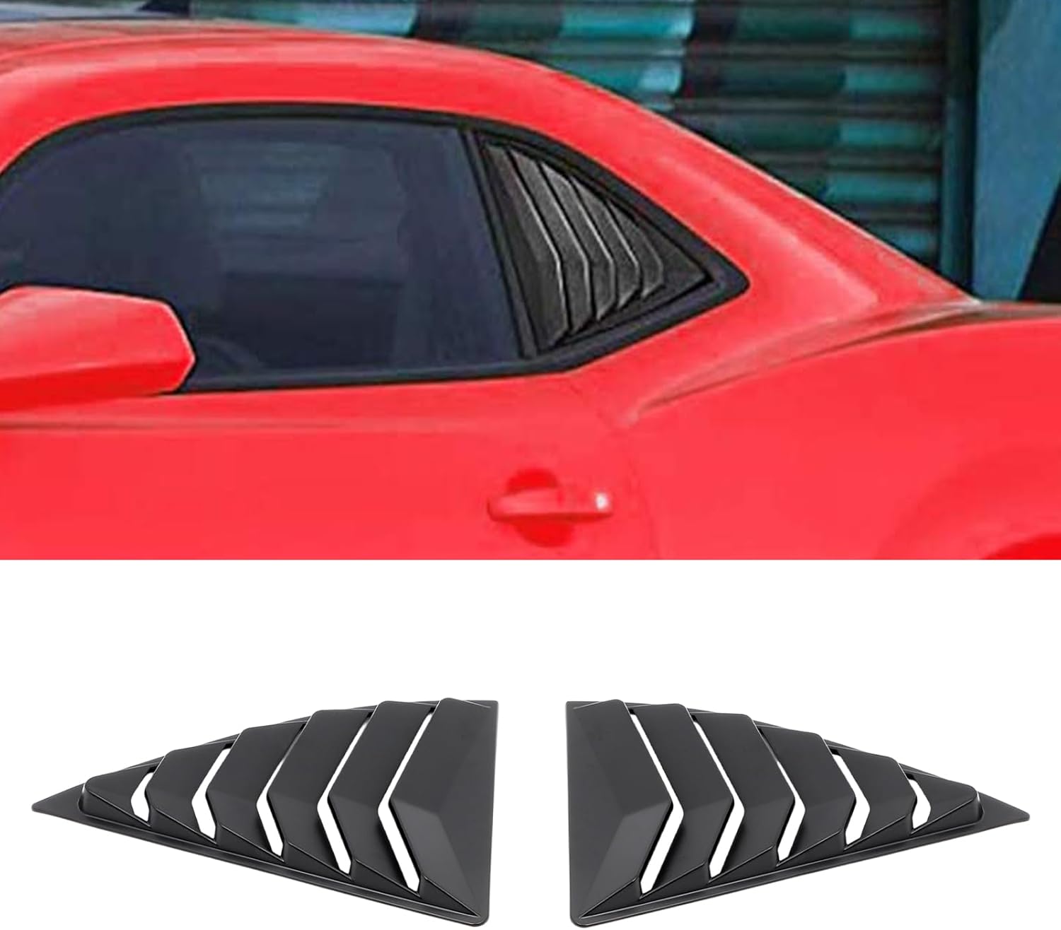 SCITOO 2PCS Rear Window Louvers 2010-2015 for Chevrolet Camaro Accessories Matte Black Racing Rear Quarter Window Louvers