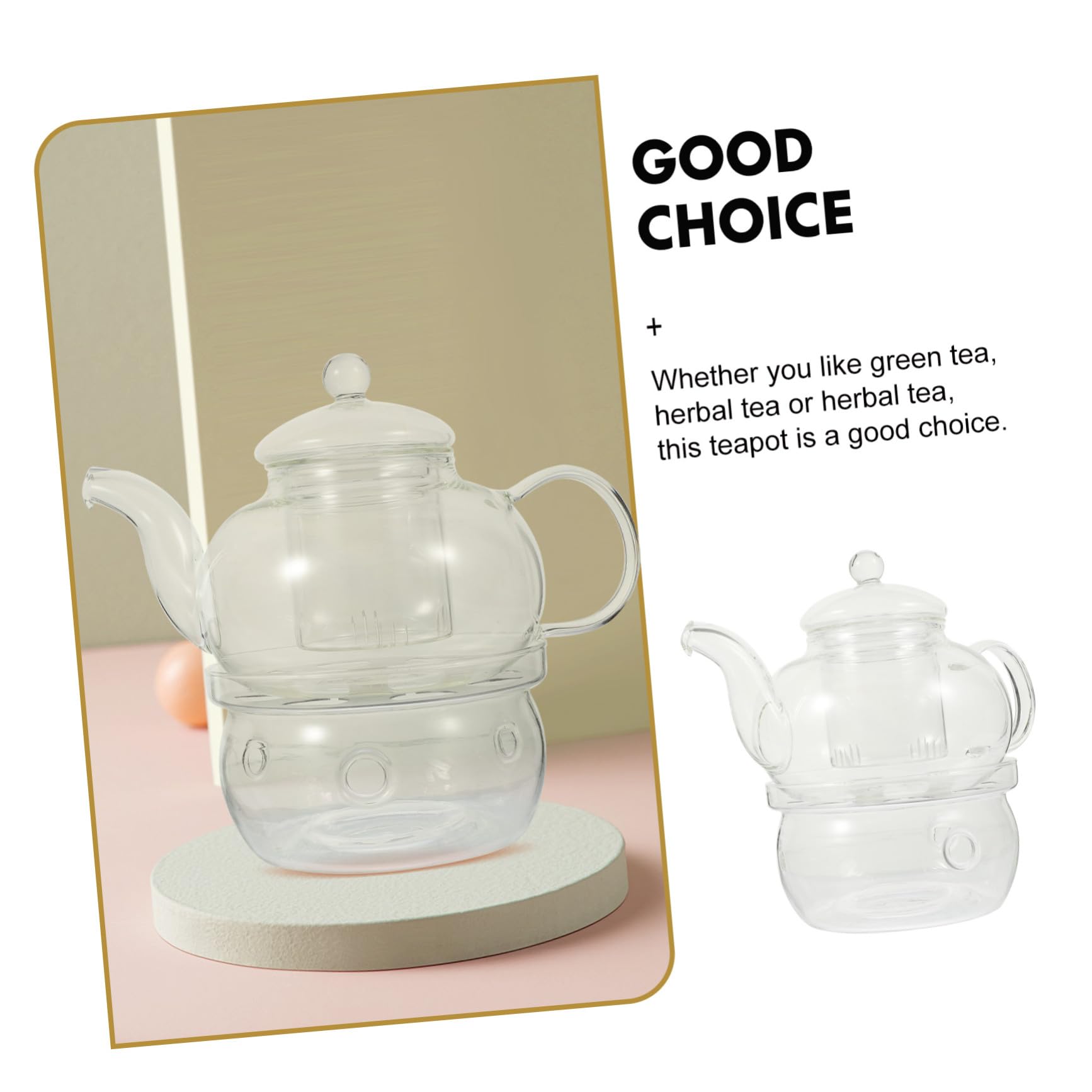 TOYANDONA Hitzebeständige Teekanne aus Glas mit Tassen und Stövchen Elegantes Teeservice für Teezeremonie Inklusive Kerzenhalter für Stilvolles Teegenuss