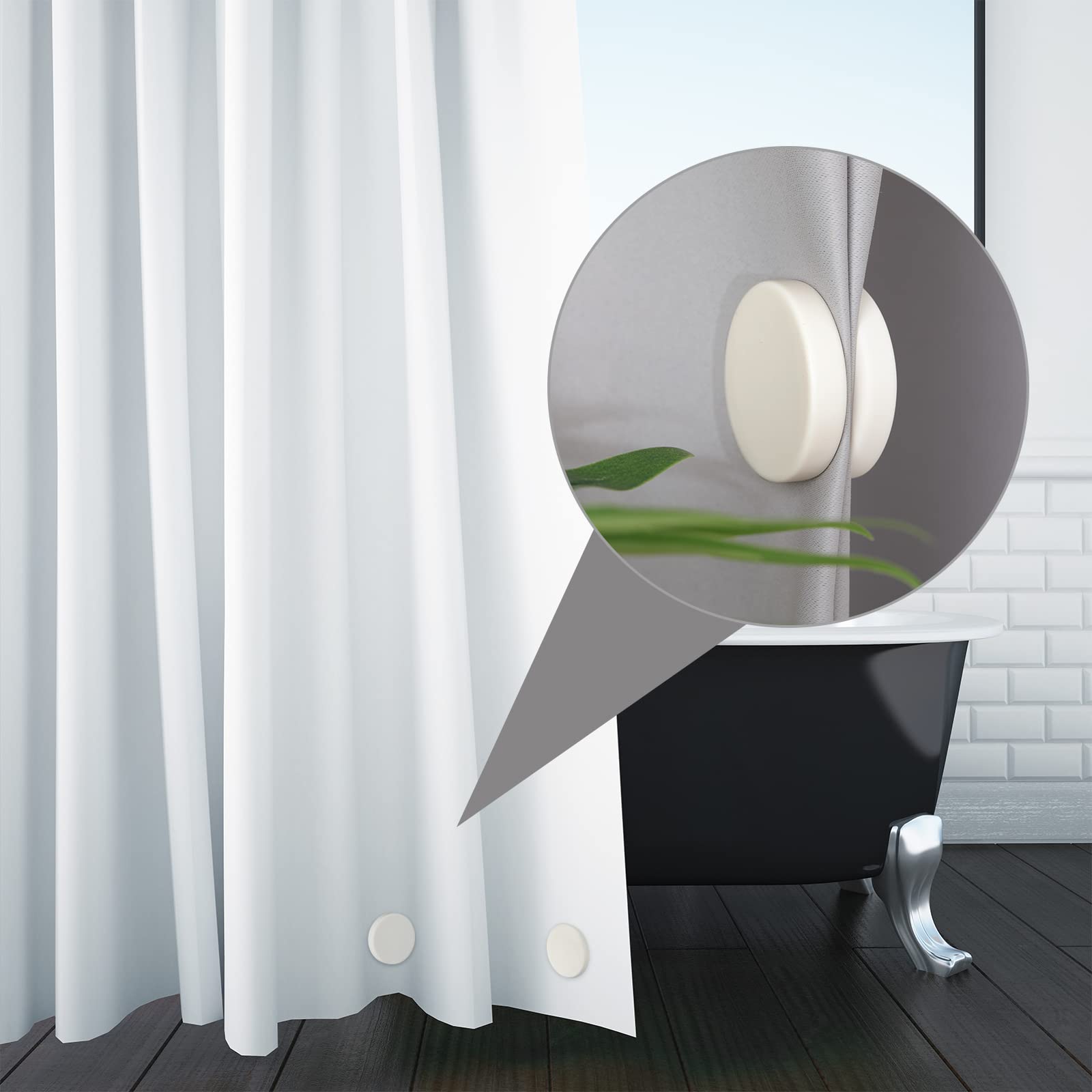 DEANKEJI 10 Aimant Rideau De Douche, 20 Mm Clips Latéraux