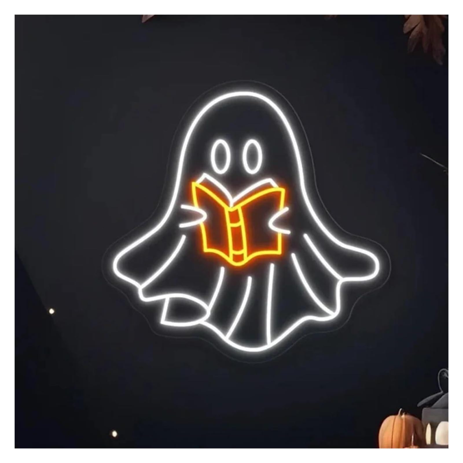 SHOUXI Sign Lamp Ghost Pumpkin Neon Sign Wall Decor Light for Living Room Bedroom Party Bar Club Dimmable Lamp(F)