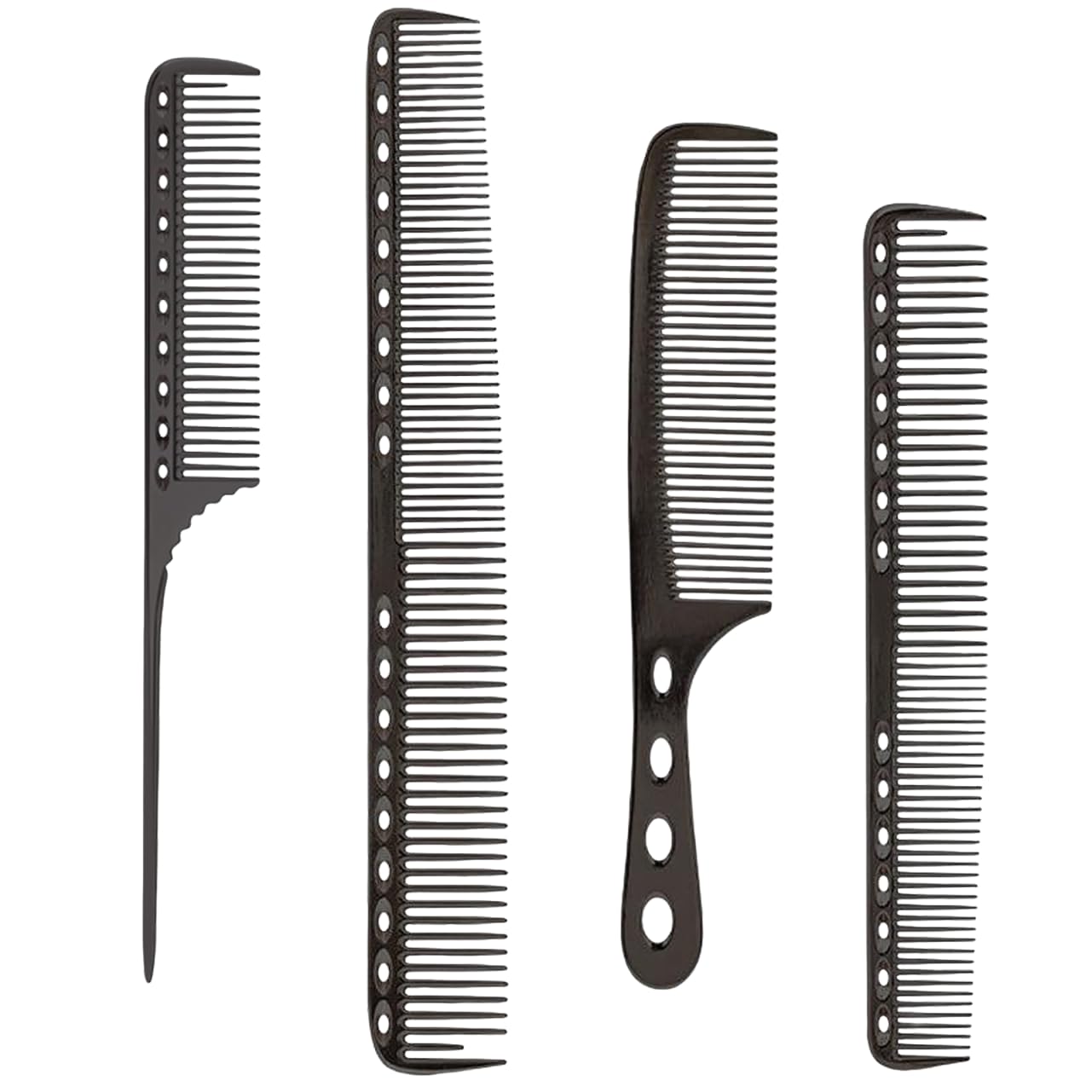 Set di 4 pettini in metallo pettine da barbiere in acciaio inox miscelazione pettine fine styling taglio pettine piatto top clipper pettine