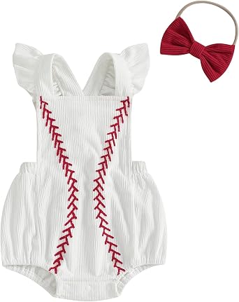 Infant Baby Boys Girls Overalls Sleeveless Baseball Embroidery Corduroy Romper Bodysuit Cute Newborn Outfit