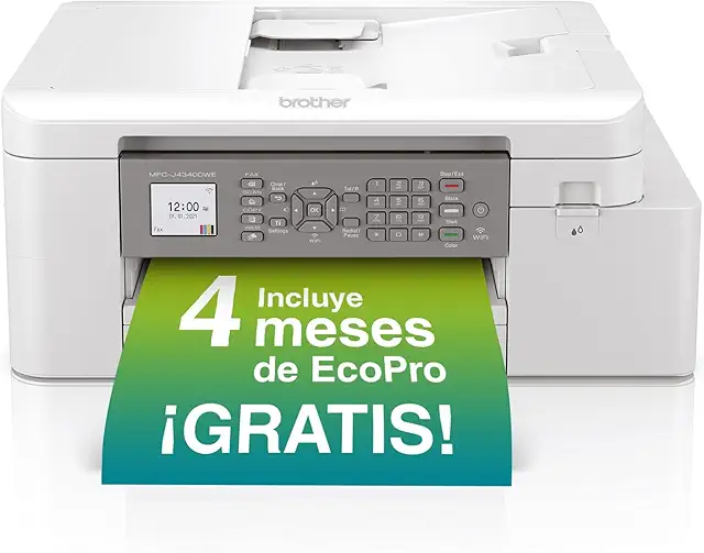 Imagen relacionada con Brother MFC-J4340DWE Equipo Multifunción de Tinta A4 WiFi con Fax e Impresión Dúplex