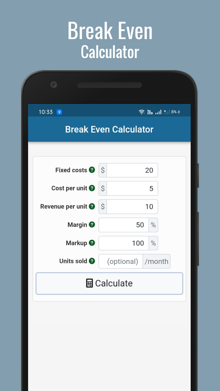 Break Even CalculatorAmazon.inAppstore for Android