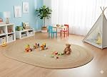 Craft Trade Oval Jute Zone Rug, 4x6 Pieds, Tapis de sol tressé à la main naturel, Rouille de jute ovale réversible pour salon, chambre et salle à manger Space