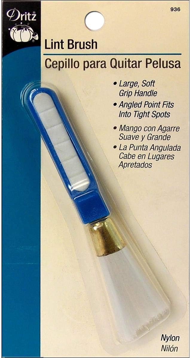 Dritz Angled-Edge and Large Comfort Grip, 1 Count Lint Brush, Blue