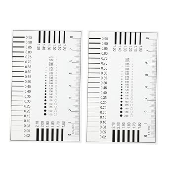 High Precision Crack Width Measurement Tool 2-Pack Film Ruler for Spot Inspection and Surface Defect Detection with Transparent Scale for Construction and Material Analysis