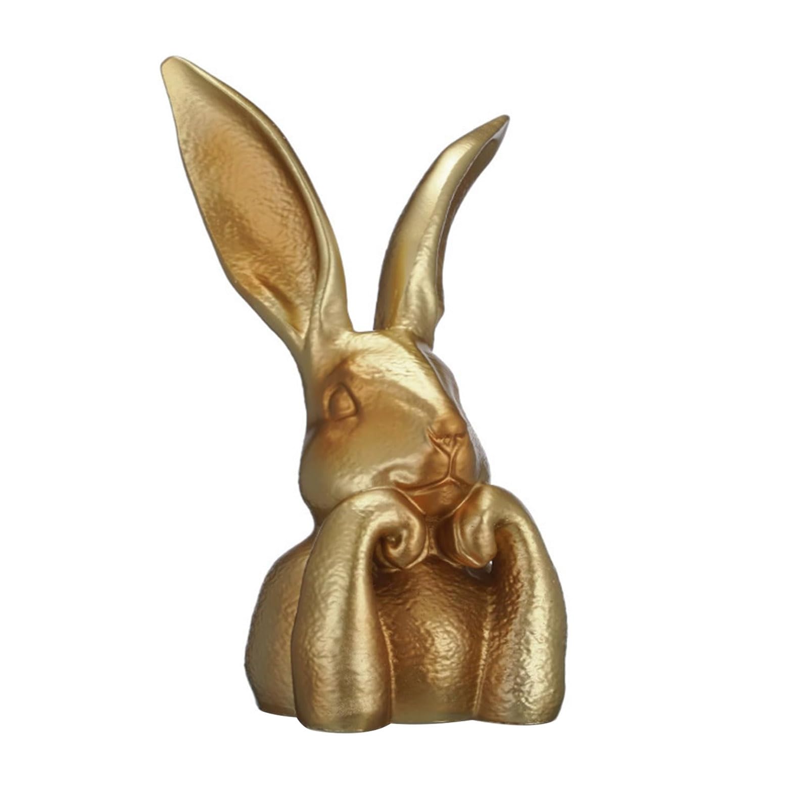 Glifora Easter Bunny Figurine - Vintage Gold Resin Bunny Statue, Spring Rabbit Table Centrepiece for Home Indoor Decor