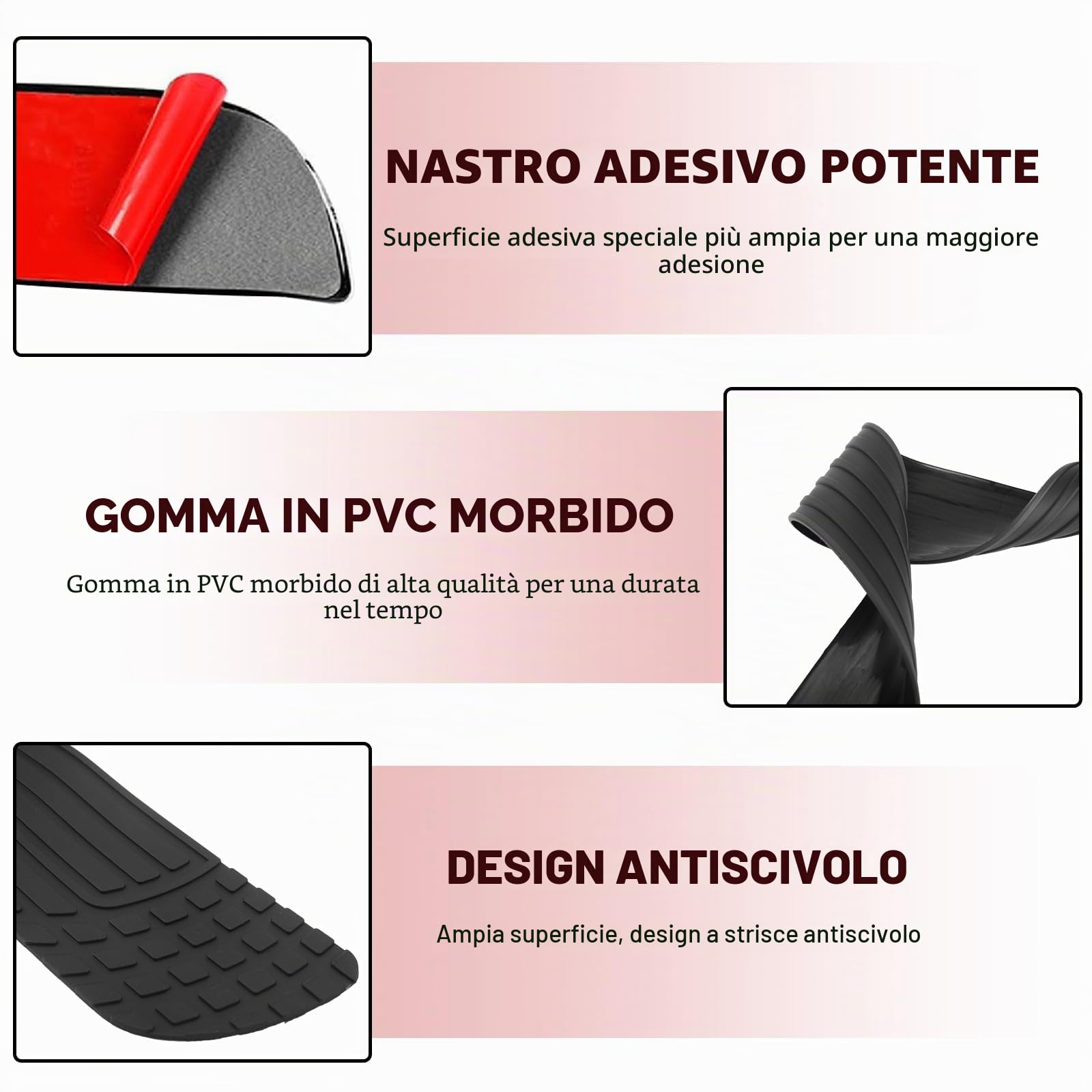 Gomma Protezione Paraurti Auto Autoadesiva Tappetino Bagagliaio Resistente Graffi Tagliabile