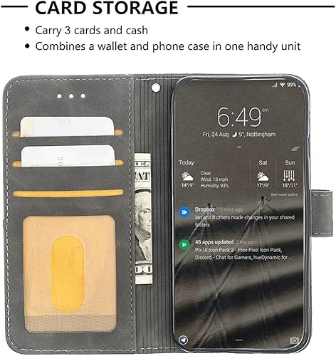 Miniatura 3 de Funda para Kalley Black C Pro Compatible con Kalley Black C Pro Funda de teléfono Funda Flip Stand Cover PU Cuero Wallet Case Gris