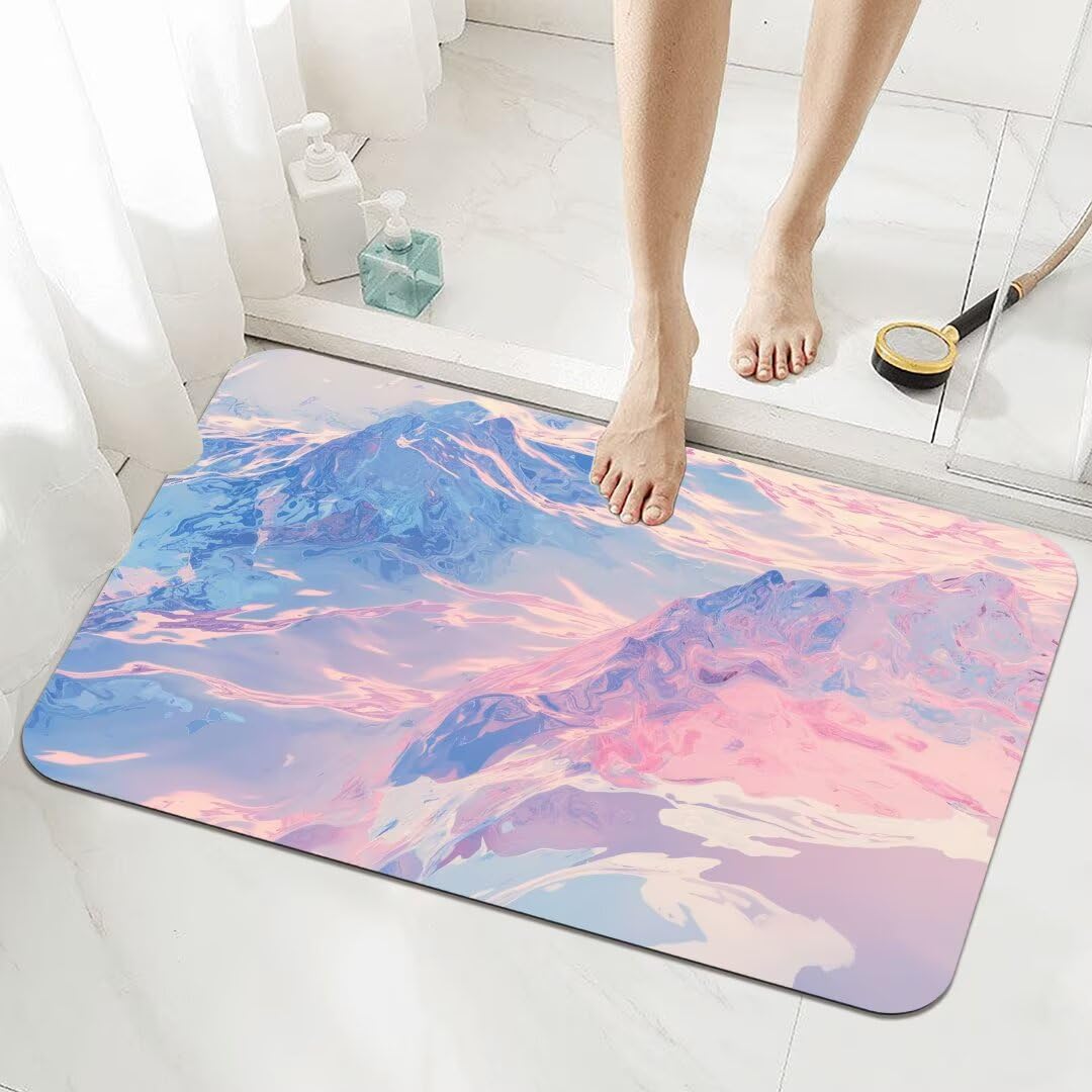 Badezimmerteppich Groß Schnelltrocknend Badteppich 160x230cm Rutschfester Badematte Scenery Absorbierender Duschvorleger Waschbar Badvorleger Dünn Bath Bathroom Mat Fußmatten Toilette Badewanne 5-972