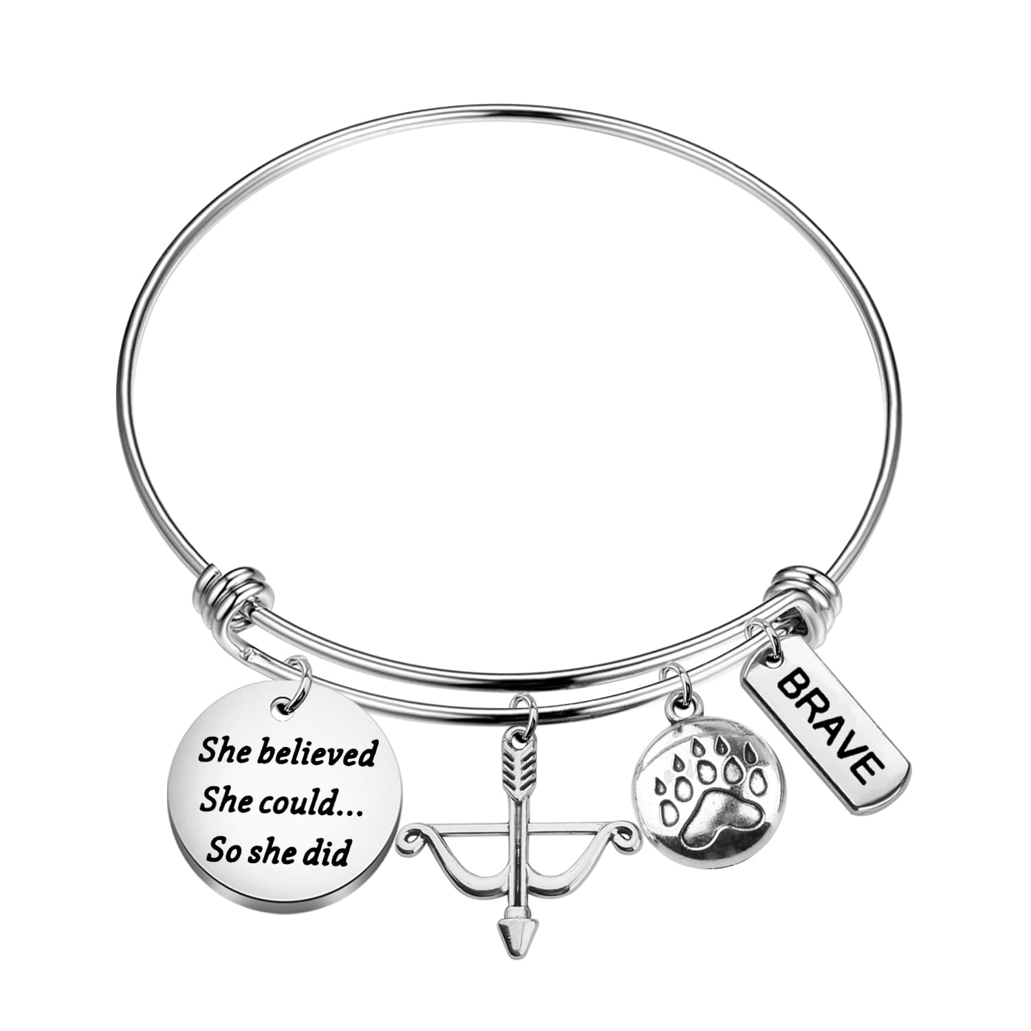 PLITI Princess Inspired Gift Princess Movie Lover Gift She Believed She Could So She Did Inspirational Bracelet For Fans