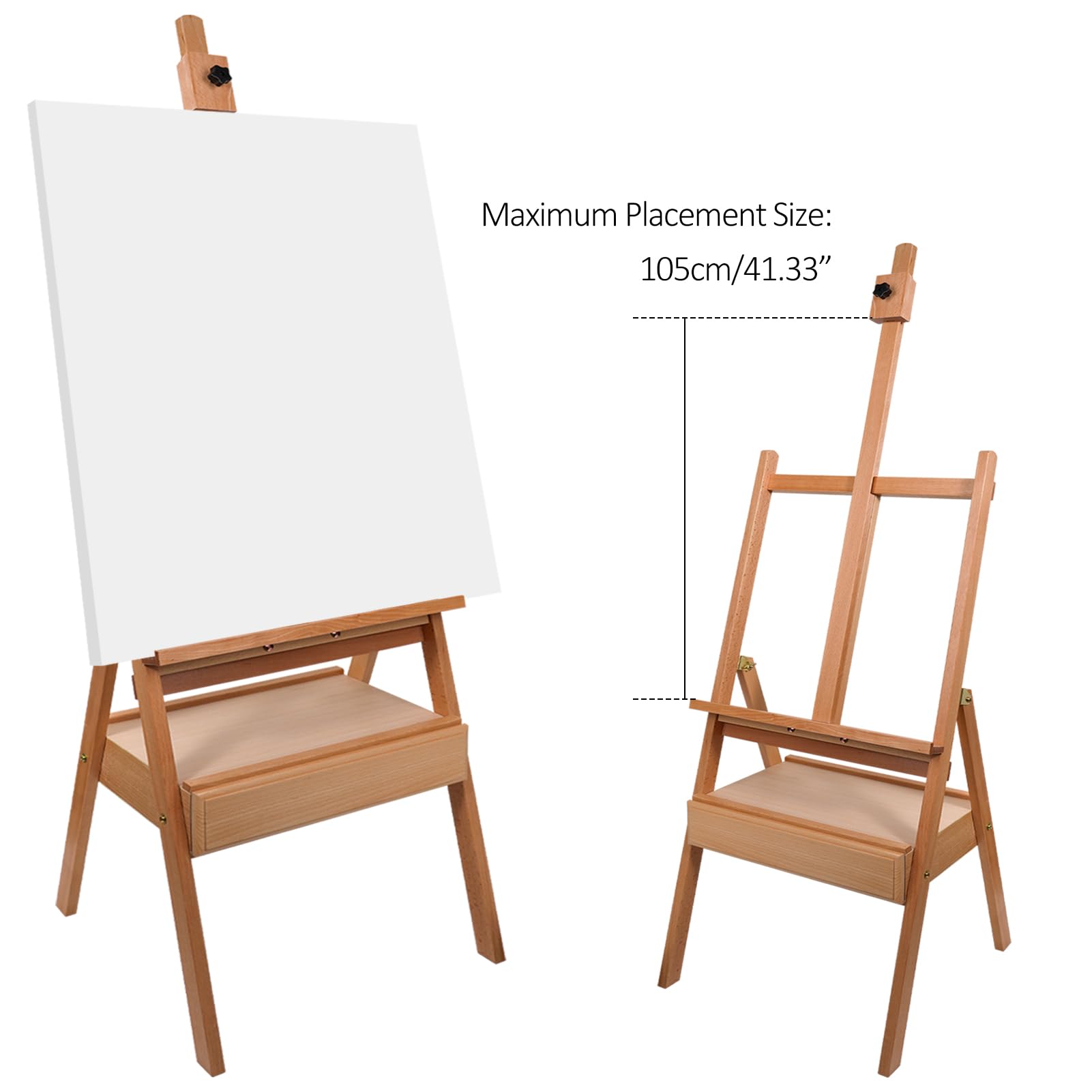 Tabletop Art Easel - 30 Inch Adjustable Beech Wood Display Stand, Holds Canvas Up To 25 Inches - View #2